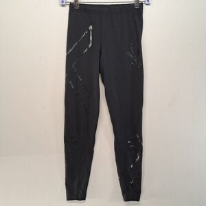 2XU Womens Compression Leggings Black Reflective Running Training Pants Size S